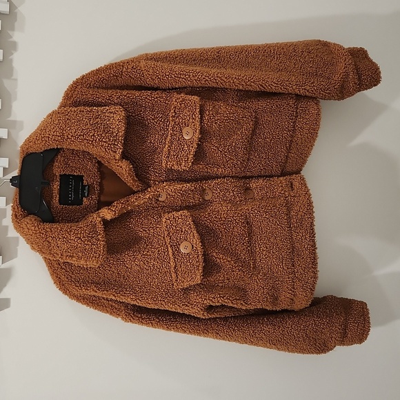 SANCTUARY cropped shearling jacket coat - Picture 4 of 6